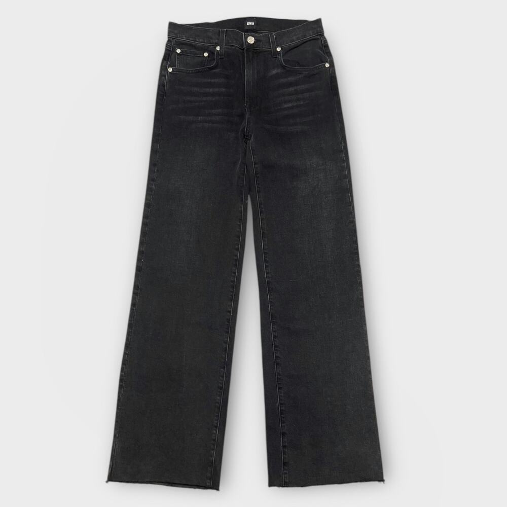 EDWIN Marli High-Rise Raw Hem Wide Leg Jeans in Fog Black Wash Size 26 - Picture 3 of 9